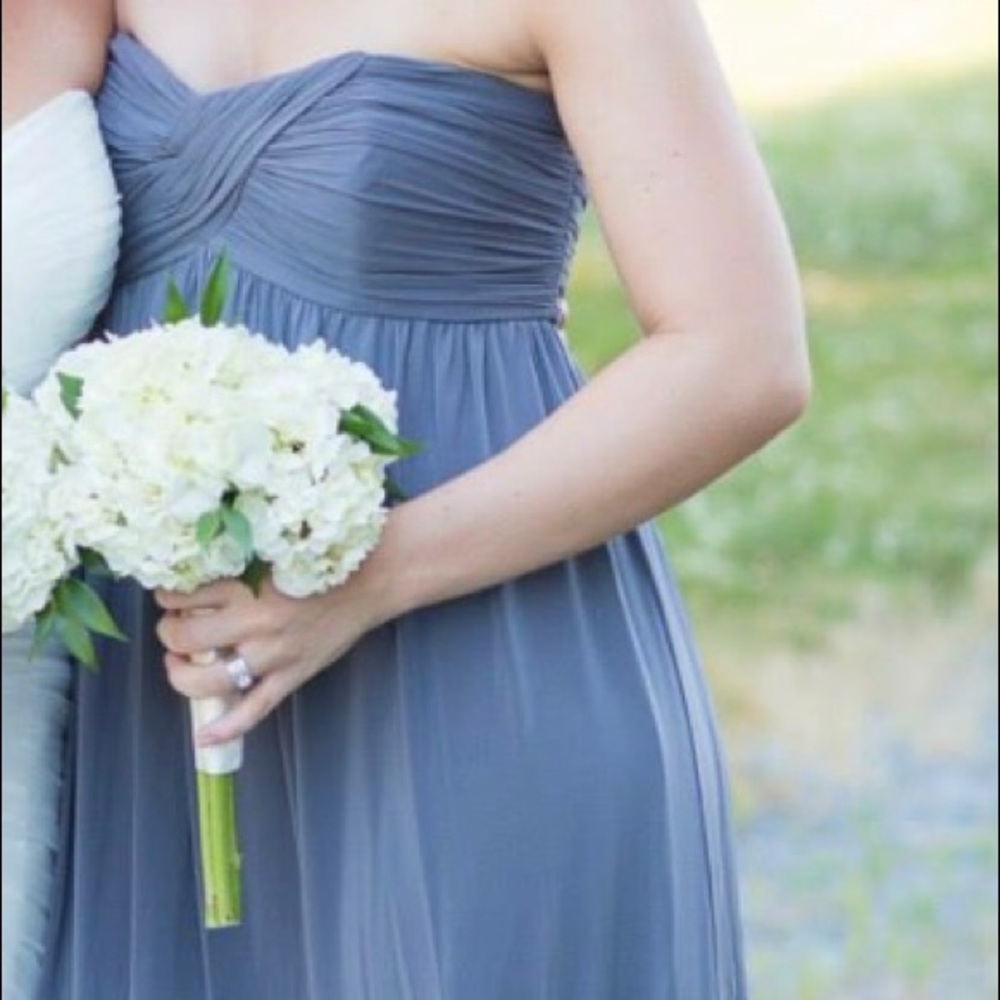 J. Crew Grey Maxi Bridesmaid Dress